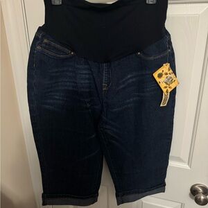Hybrid & Company Dark Blue Denim Maternity shorts 1X